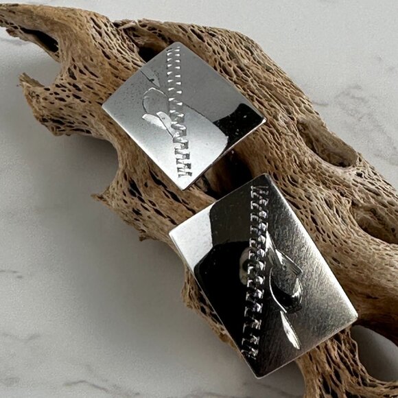 Sterling Silver Cuff Links, Engravable Minimalist - Picture 4 of 9